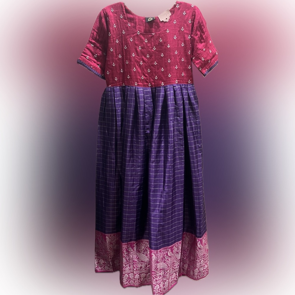 Pink And Purple Long Woman’s Frock Dress Size Medium